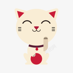 红色可爱浴球笑咪的猫咪高清图片