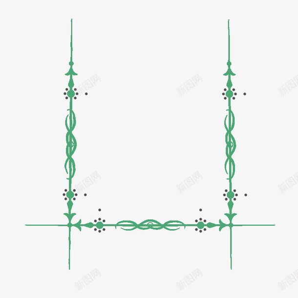 手绘绿色花边png免抠素材_新图网 https://ixintu.com 手绘花边 简约边框 绿色花边 翠绿色 菜单花边 菜单边框