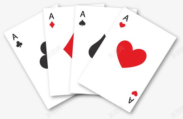 四张扑克牌png免抠素材_新图网 https://ixintu.com 扑克牌 打扑克 矢量素材 纸牌 赌博