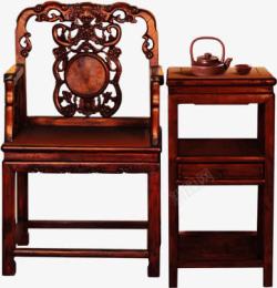 古朴木椅茶壶淘宝活动素材