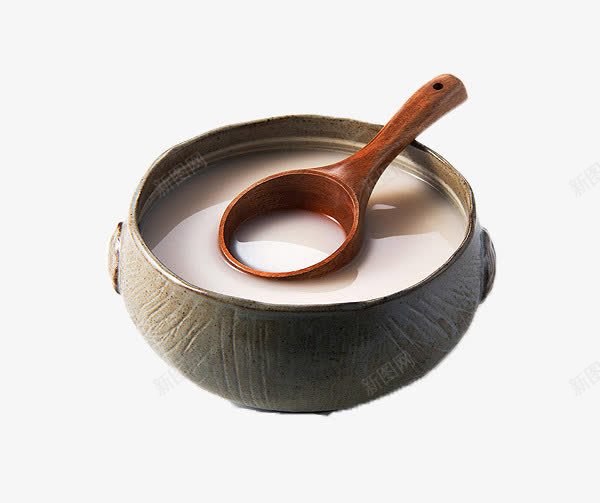 放在碗里的米汤png免抠素材_新图网 https://ixintu.com 乳白色的 木勺 白色的 米汤 陶瓷碗