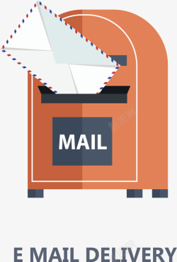 红色的邮筒红色电子邮件邮筒矢量图高清图片
