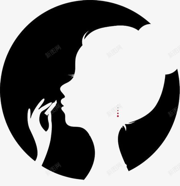 女性化妆间符号图标png_新图网 https://ixintu.com 公共场合 化妆 口红 女性 女生符号 广告 性别 标志 标识 符号 黑白
