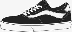 平板鞋鞋滑板鞋板鞋黑色剪影高清图片