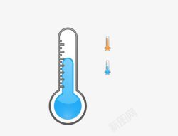 温度测量仪器蓝色温度计图标高清图片