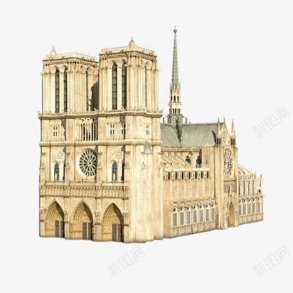 法国哥特式风格建筑png免抠素材_新图网 https://ixintu.com 哥特式建筑 宗教建筑 教堂 绘画艺术 雕刻