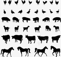 牛剪影动物剪影高清图片