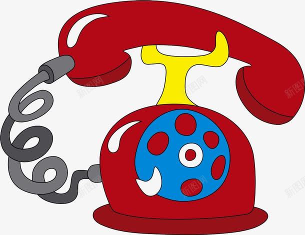 卡通手绘电话红色老式图标png_新图网 https://ixintu.com 卡通手绘 手绘电话机 拨号 拨号界面 电话