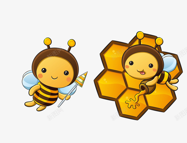 可爱的蜜蜂png免抠素材_新图网 https://ixintu.com png下载 可爱 小蜜蜂 海报元素 装饰素材 采蜜 黄色