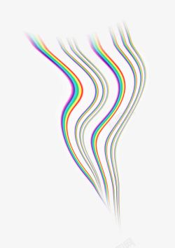 彩虹色彩带波浪元素素材