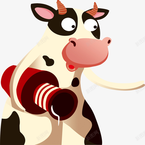 卡通奶牛乳牛吉祥物psd免抠素材_新图网 https://ixintu.com 乳牛 卡通乳牛 可爱奶牛 奶牛PNG 奶牛吉祥物 母牛PNG 牛奶广告装饰
