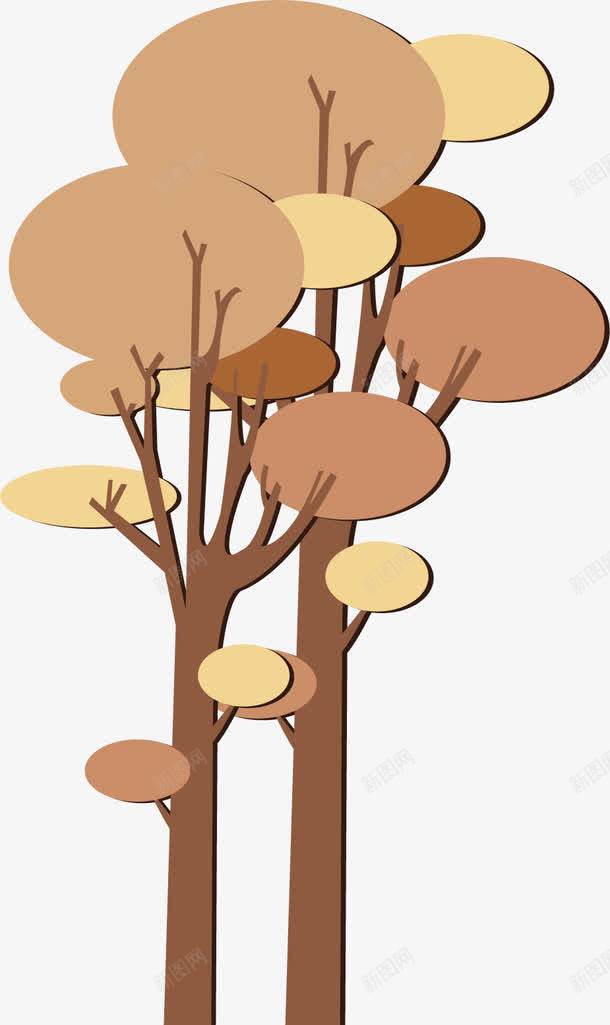 棕色树叶png免抠素材_新图网 https://ixintu.com 创意木桩 创意树木 卡通木桩 木桩 木桩元素 树木 树木元素 树木素材 森林木桩 矢量木桩