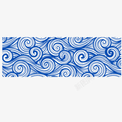 卷曲的纹理海浪纹理蓝色卷曲矢量图高清图片