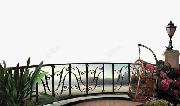阳台png免抠素材_新图网 https://ixintu.com 吊篮座椅 家具 彩色 海报装饰 观景 观景台