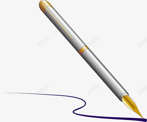 卡通钢笔png免抠素材_新图网 https://ixintu.com 68desig 68design PNG 写字 卡通 钢笔 银色