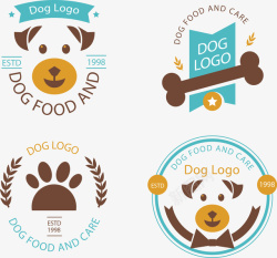 宠物店的标志4款创意宠物狗商务标志矢量图图标高清图片