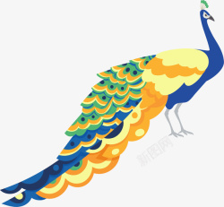 彩色的孔雀美丽羽毛卡通孔雀高清图片