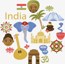 印度欢迎你旅游海报矢量图素材