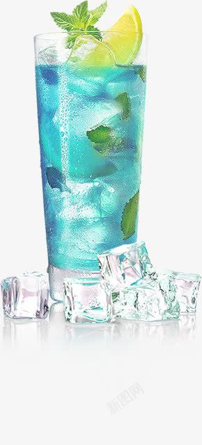 夏日冰饮柠檬水png免抠素材_新图网 https://ixintu.com 冰块 夏日冰饮 柠檬水 玻璃杯