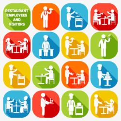 15款15款餐厅员工和顾客图标高清图片