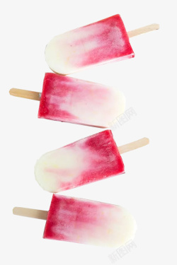 树莓酸奶冰棒素材