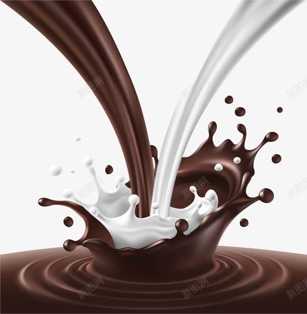 美味巧克力牛奶png免抠素材_新图网 https://ixintu.com 动感 奶 巧克力 流动 混合 牛奶
