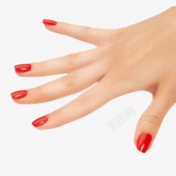 红色指甲手元素素材