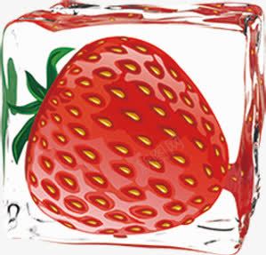 草莓冰块png免抠素材_新图网 https://ixintu.com 冰块 素材 草莓