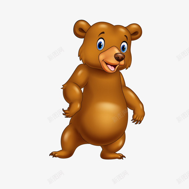 卡通棕色的小熊动物矢量图ai免抠素材_新图网 https://ixintu.com 动物园 动物设计 卡通 棕色的小熊 森林 矢量图
