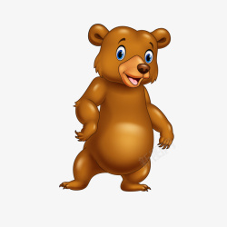 卡通棕色的小熊动物矢量图素材