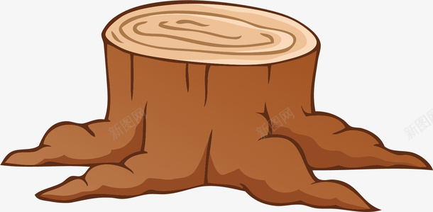 砍伐后的树桩png免抠素材_新图网 https://ixintu.com 不规则图形 卡通手绘 抽象 树桩 棕色
