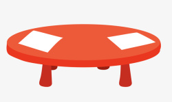 矮圆桌子圆桌子橙色卡通矢量图高清图片
