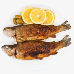 食品鱼油炸河鲑鱼高清图片