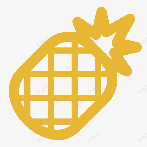菠萝图标png_新图网 https://ixintu.com 姓名ICON 手机餐饮icon 水果 菠萝 酸甜的 黄色的