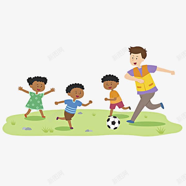 踢球的男孩png免抠素材_新图网 https://ixintu.com 卡通 可爱的 小男孩 少儿足球 手绘 简笔 草地 足球