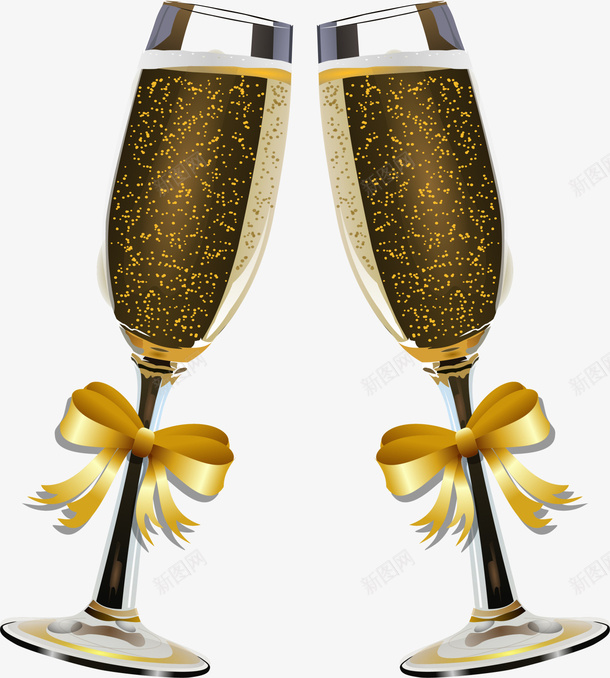 金色香槟杯子png免抠素材_新图网 https://ixintu.com 碰杯 美酒 聚会 装饰图案 酒会 酒杯 金色杯子 香槟