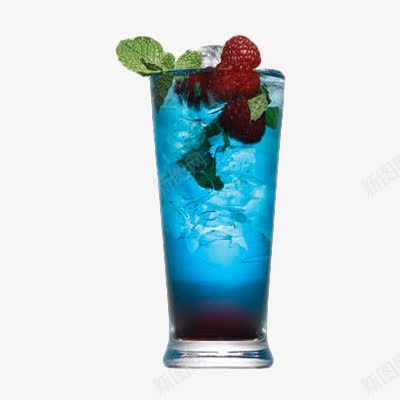 蓝色草莓汽水png免抠素材_新图网 https://ixintu.com 产品实物 新鲜果汁 草莓果汁 蓝色果汁