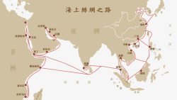 丝绸之路PNG素材海上丝绸之路地图高清图片