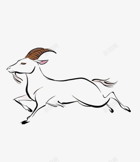 自由的奔跑png免抠素材_新图网 https://ixintu.com 牧羊人 线描 绘画 羚羊 装饰 速度