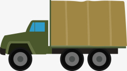 水彩绿色军用货车矢量图素材