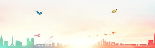 夕阳下的城市png免抠素材_新图网 https://ixintu.com 剪影 城市建筑 夕阳 小鸟 背景素材