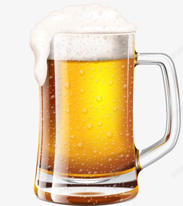 简约黄色啤酒png免抠素材_新图网 https://ixintu.com 水彩 白色泡沫 简约啤酒 简约气泡 透明杯子 黄色啤酒