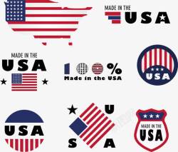 USA制造美国国旗标志图标高清图片