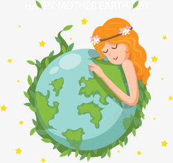 母亲地球日绿色树藤环绕地球高清图片