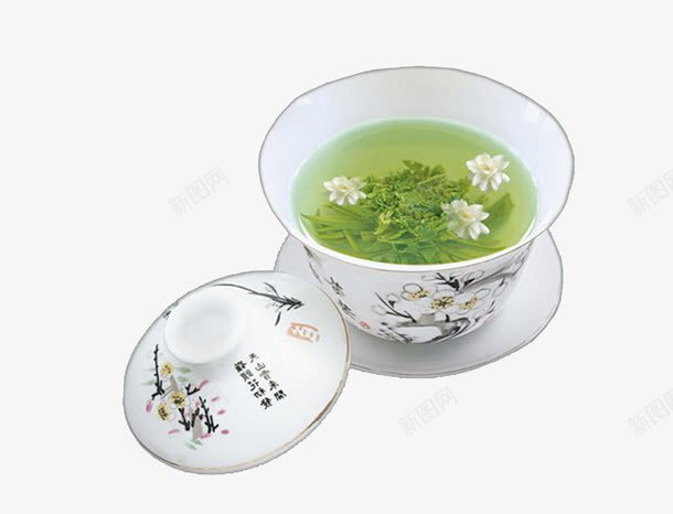 泡好的茉莉花茶png免抠素材_新图网 https://ixintu.com 产品实物 茶具 茶几 茶壶 茶杯