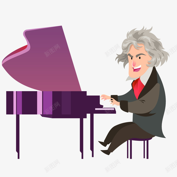 卡通钢琴家图标png_新图网 https://ixintu.com UI图标 h5图标 卡通 扁平化UI 游戏UI 界面UI 网页UI 钢琴家