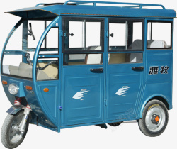 小客车实物蓝色电动三轮小客车高清图片