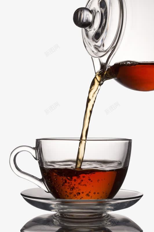 倒水的茶壶png免抠素材_新图网 https://ixintu.com 向下 壶盖 杯子 茶水 透明