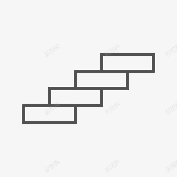 简笔线条楼梯简图图标png_新图网 https://ixintu.com 手绘图 斜坡 楼房 楼梯 爬梯 简笔 线条 长方形
