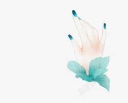 手指天空的女生手绘女生手指高清图片